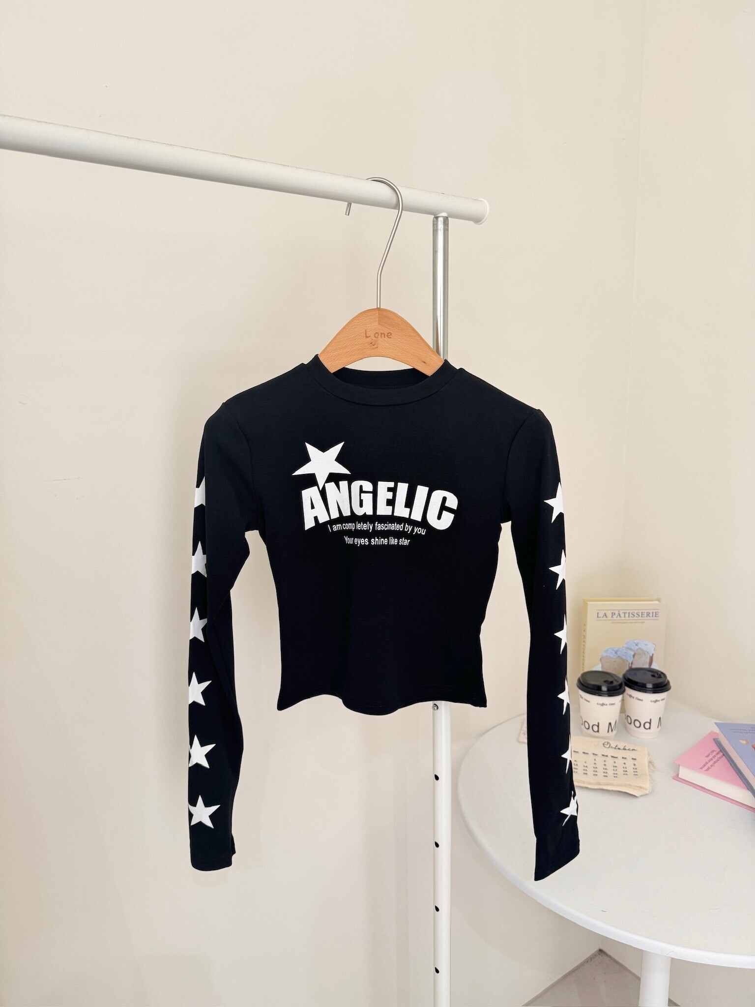 酷女孩星星袖上衣