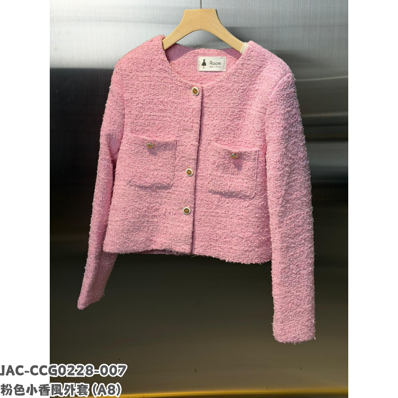 JAC-CCG0228-007 粉色小香風外套 (A8)