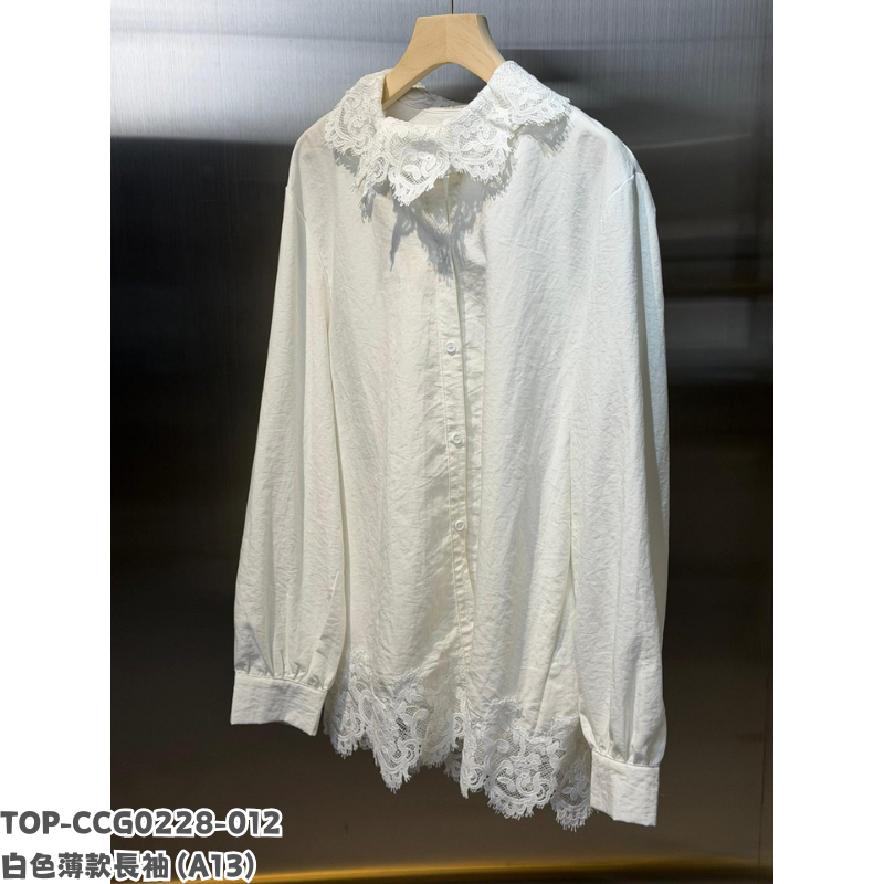 TOP-CCG0228-012 白色薄款長袖 (A13)