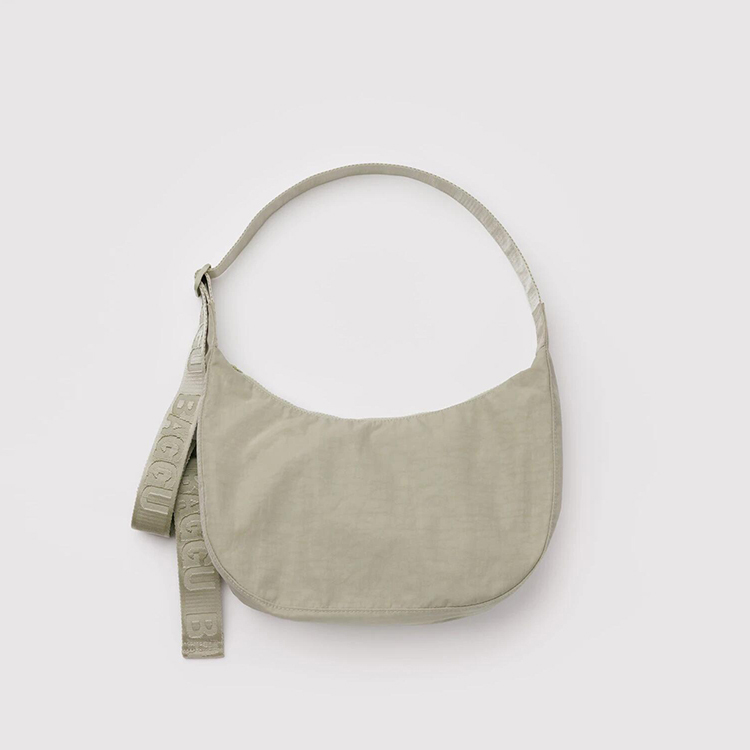 美國 BAGGU 新月尼龍肩背包  灰綠 (M)