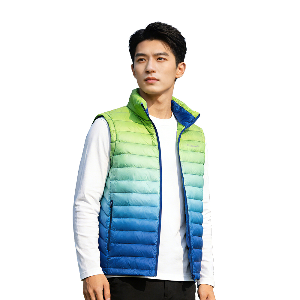 立領漸層羽絨背心│男款 7224