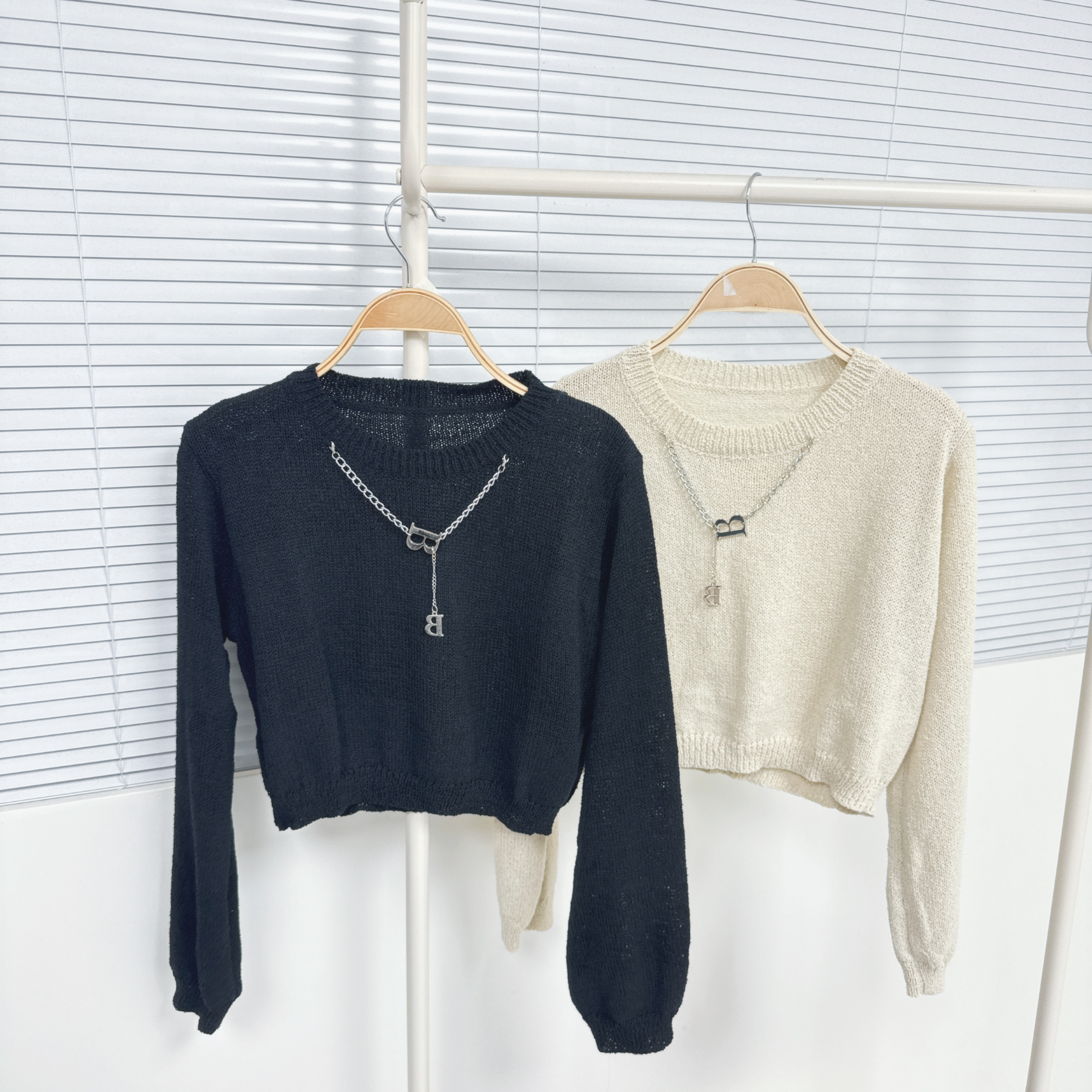 【Hoi2推介】線衫～B字鏈圓領長袖TOP