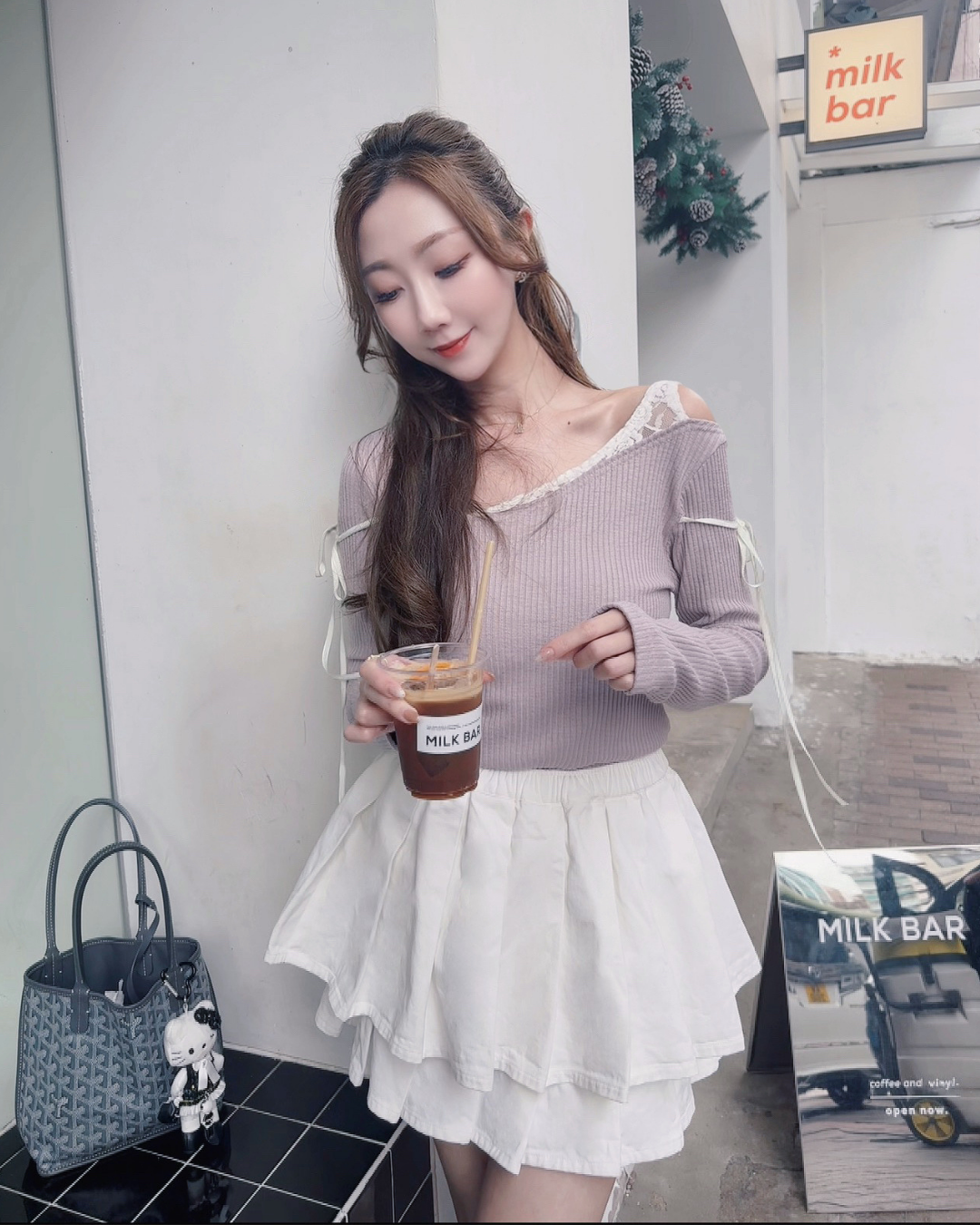 *BJ2 MADE SERIES* THE ROSIE LACE ONE SHOULDER STRIPE DAILY RIBBON TOP 260128