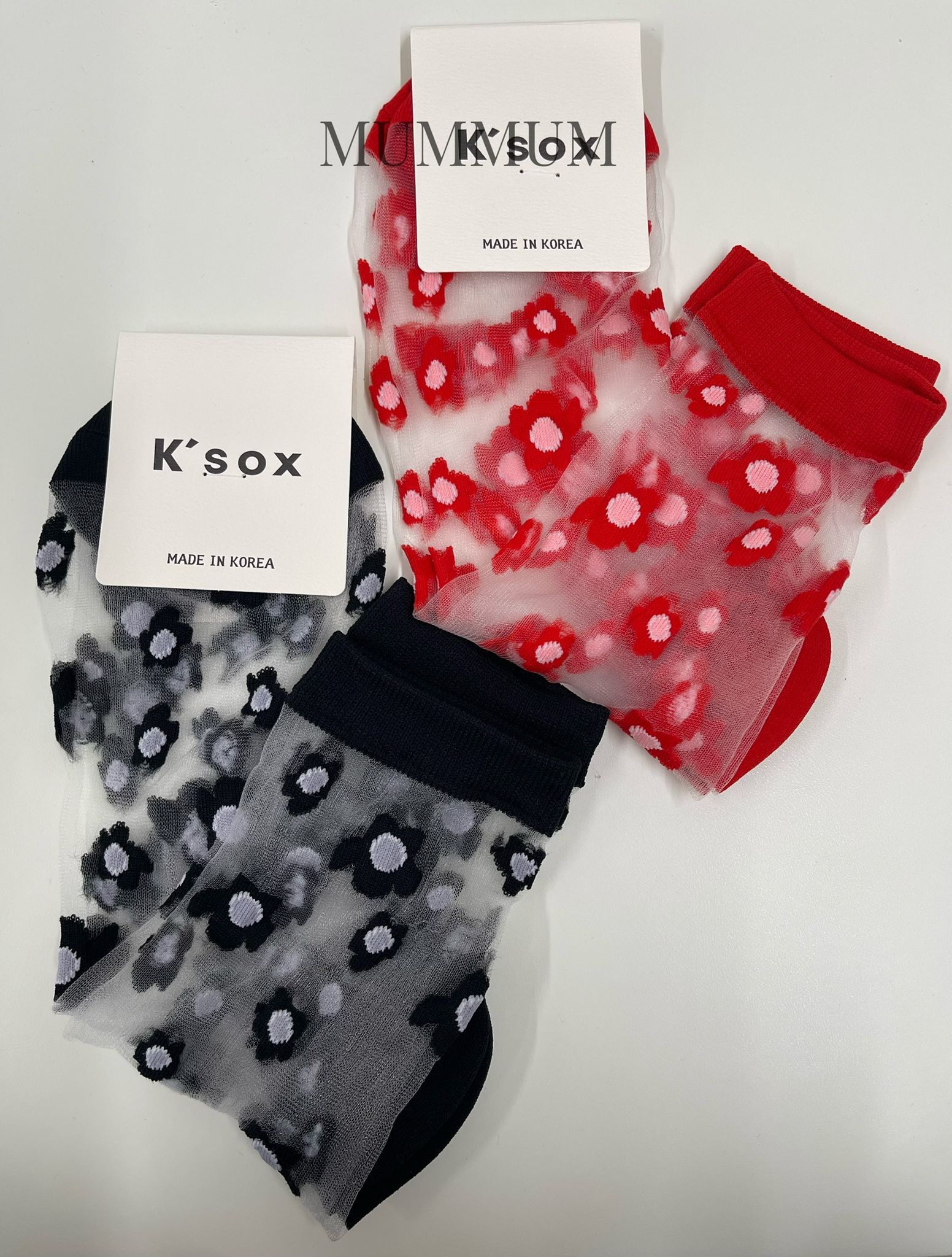 ac1042/透明花紋襪買一送一