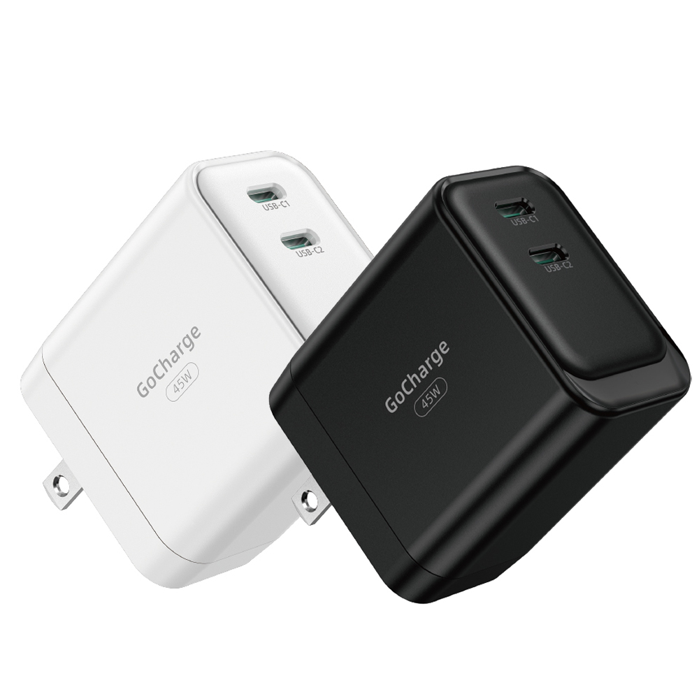 innostyle GoCharge系列 雙孔 GaN氮化鎵 45W PD快充 Type-C充電器充電頭 台灣BSMI/歐美RoHS/FCC認證