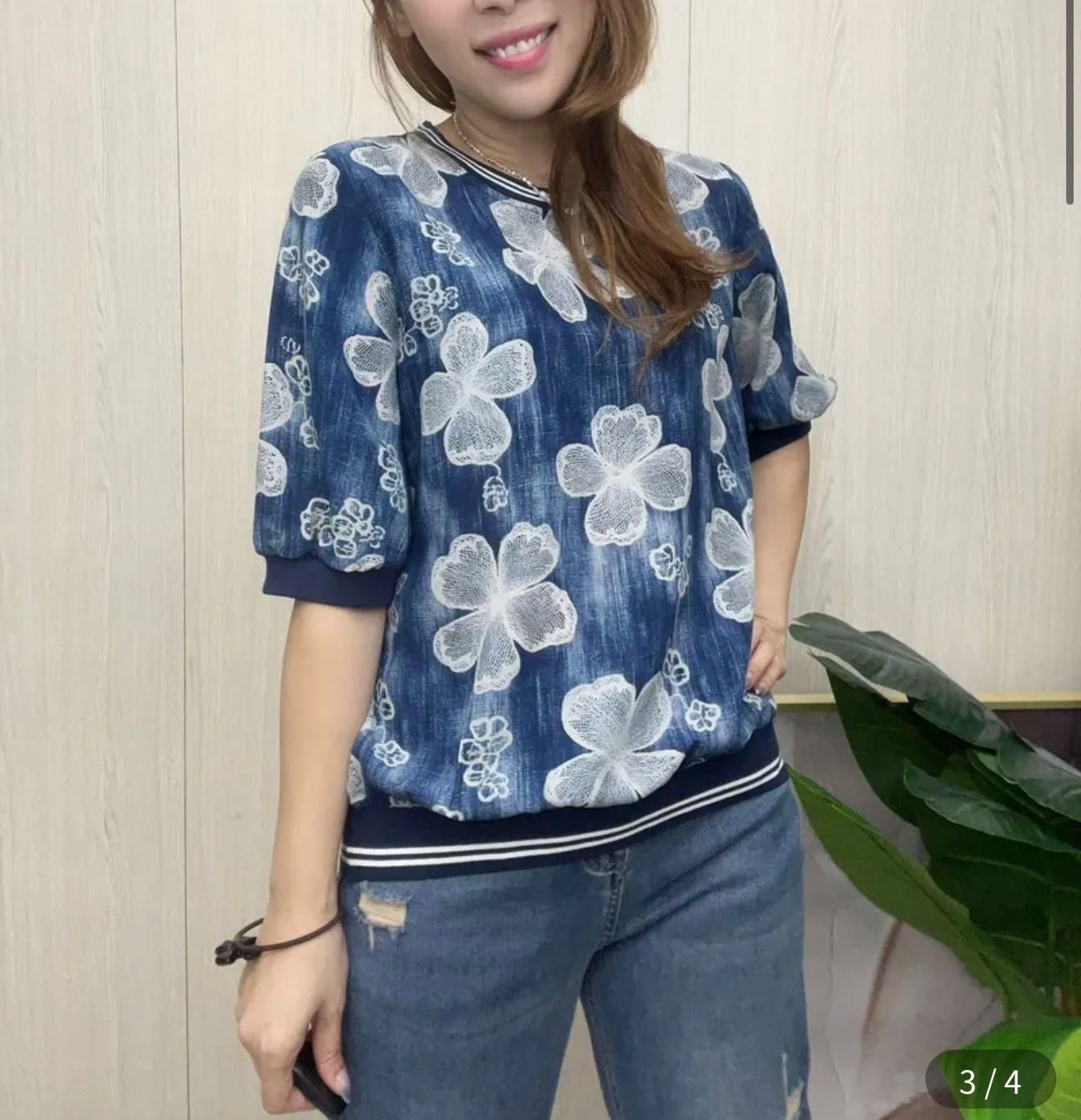 韓國高質免燙花圖Comme top ~147S