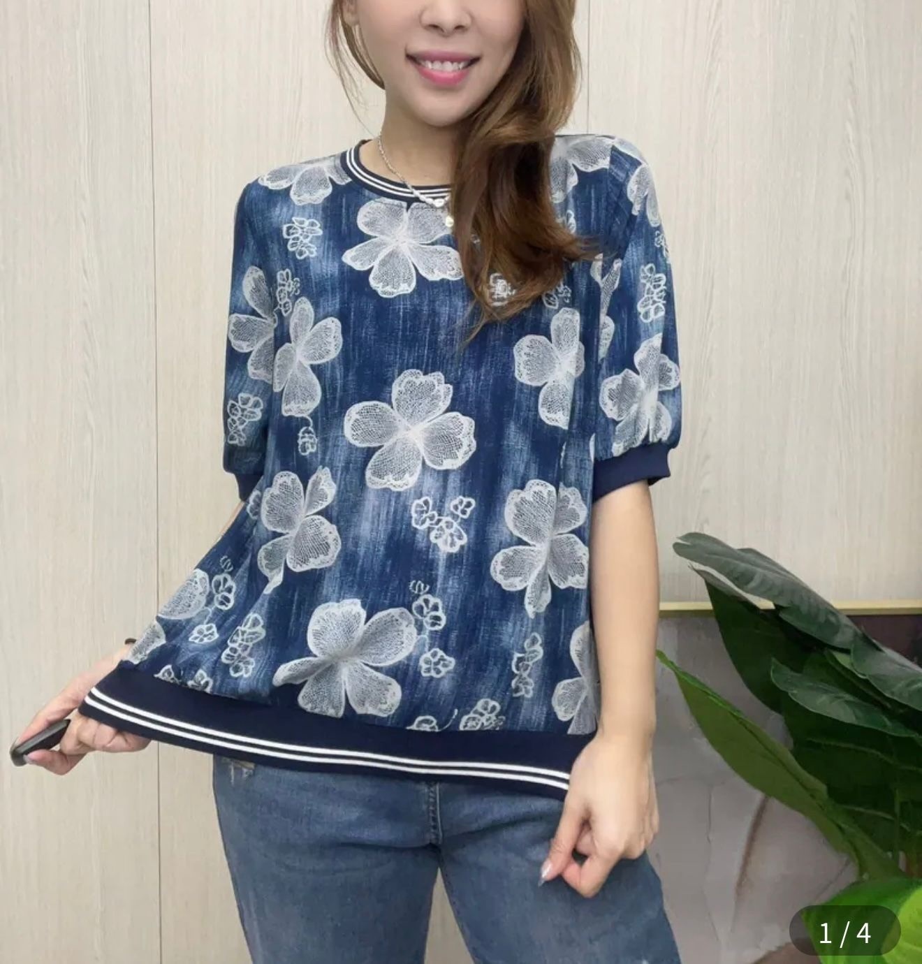 韓國高質免燙花圖Comme top ~147S