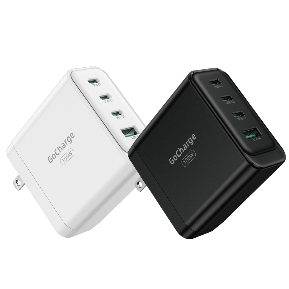 innostyle GoCharge系列 四孔 GaN氮化鎵 100W PD快充 Type-C+USB 充電器充電頭 支援手機/平板/筆電