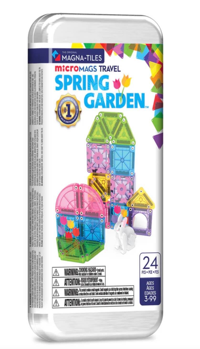 MAGNA-TILES microMAGS Spring Garden 24 Piece Travel Set