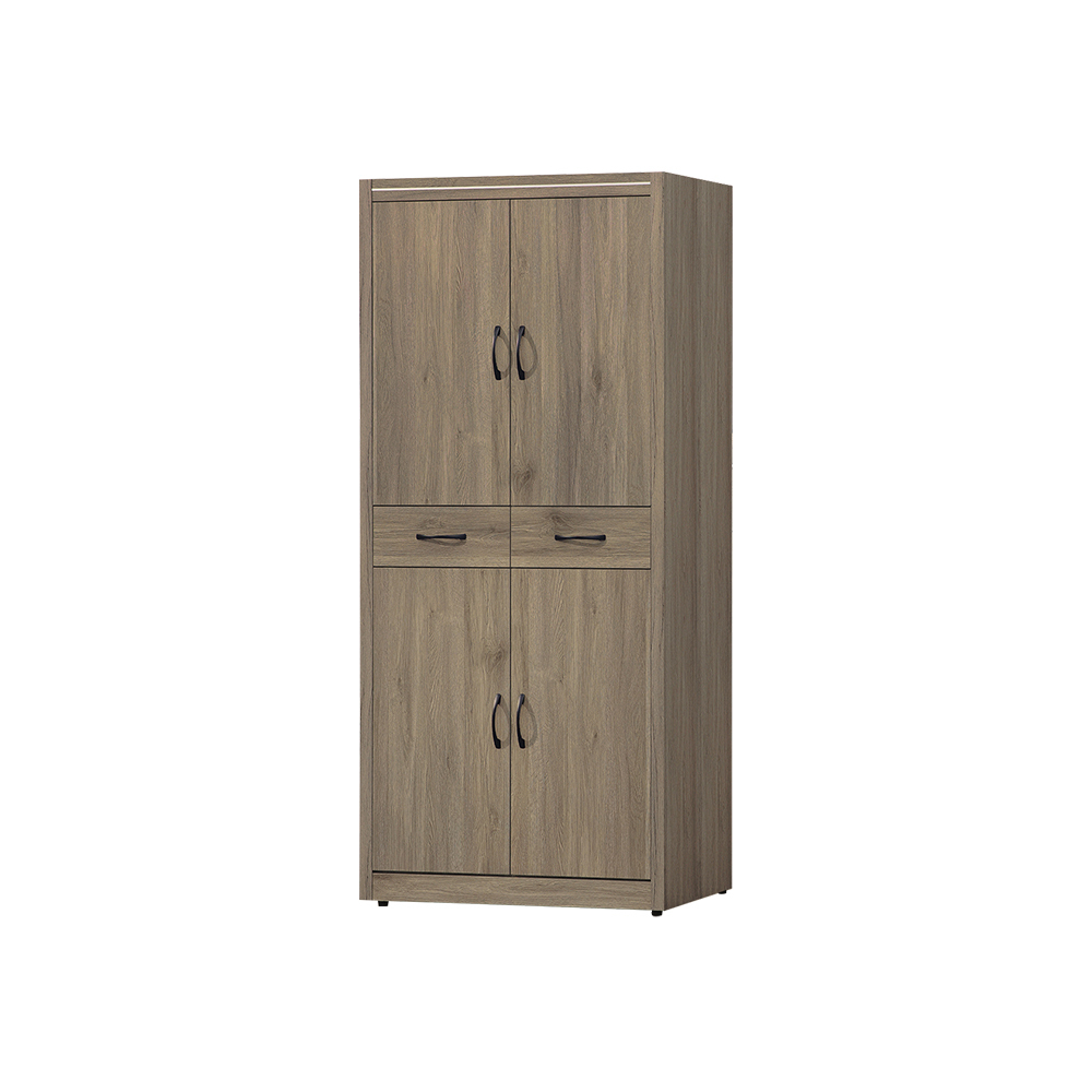 柏蒂家居-翰斯工業風2.7尺四門二抽收納高鞋櫃