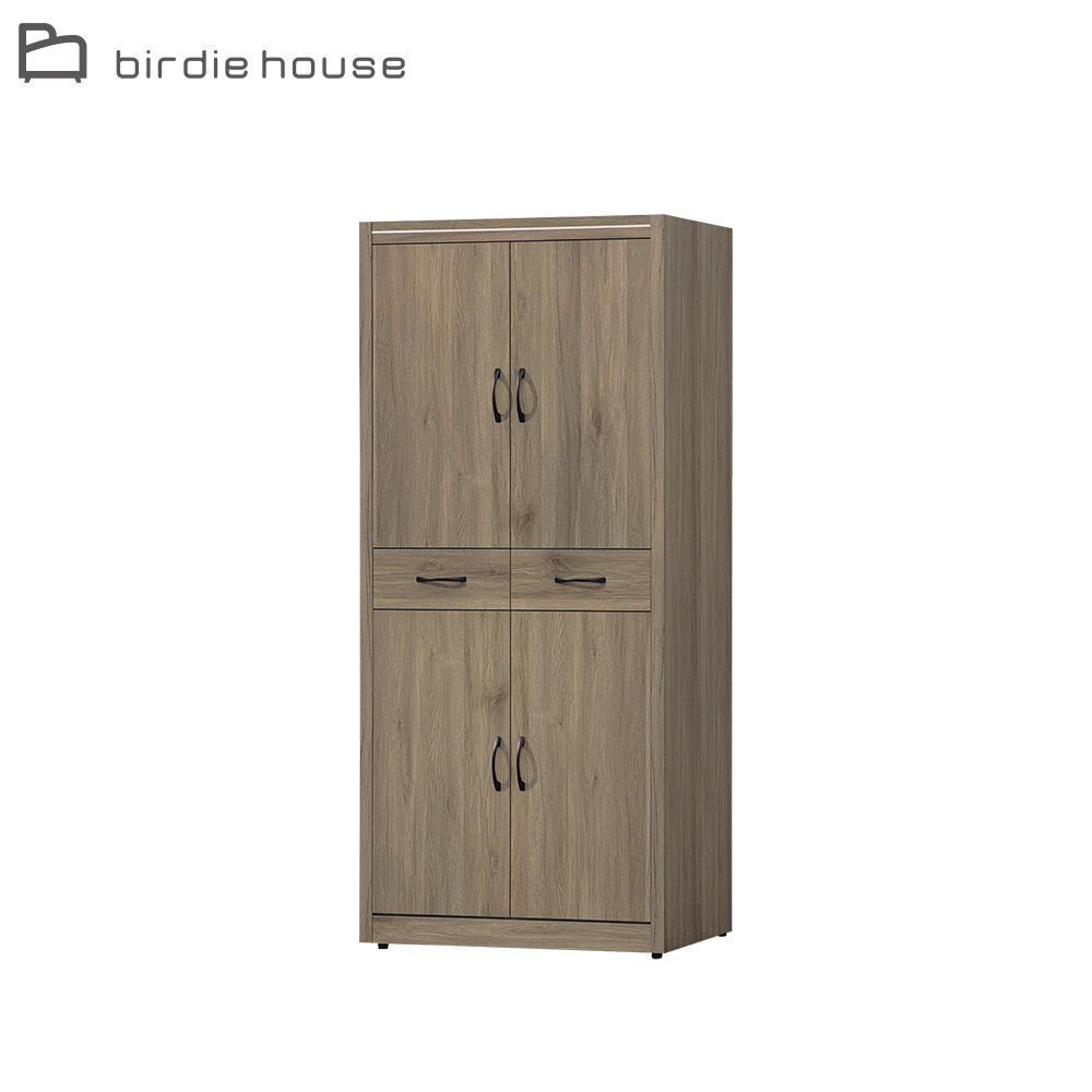 柏蒂家居-翰斯工業風2.7尺四門二抽收納高鞋櫃