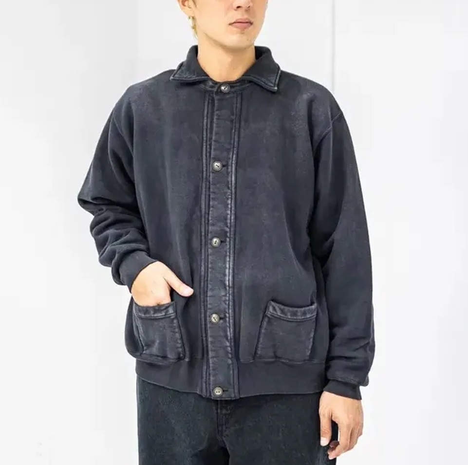 A.PRESSE VINTAGE SWEAT CARDIGAN (26SAP-05-14) - BLACK PRE ORDER ITEM (預訂中)