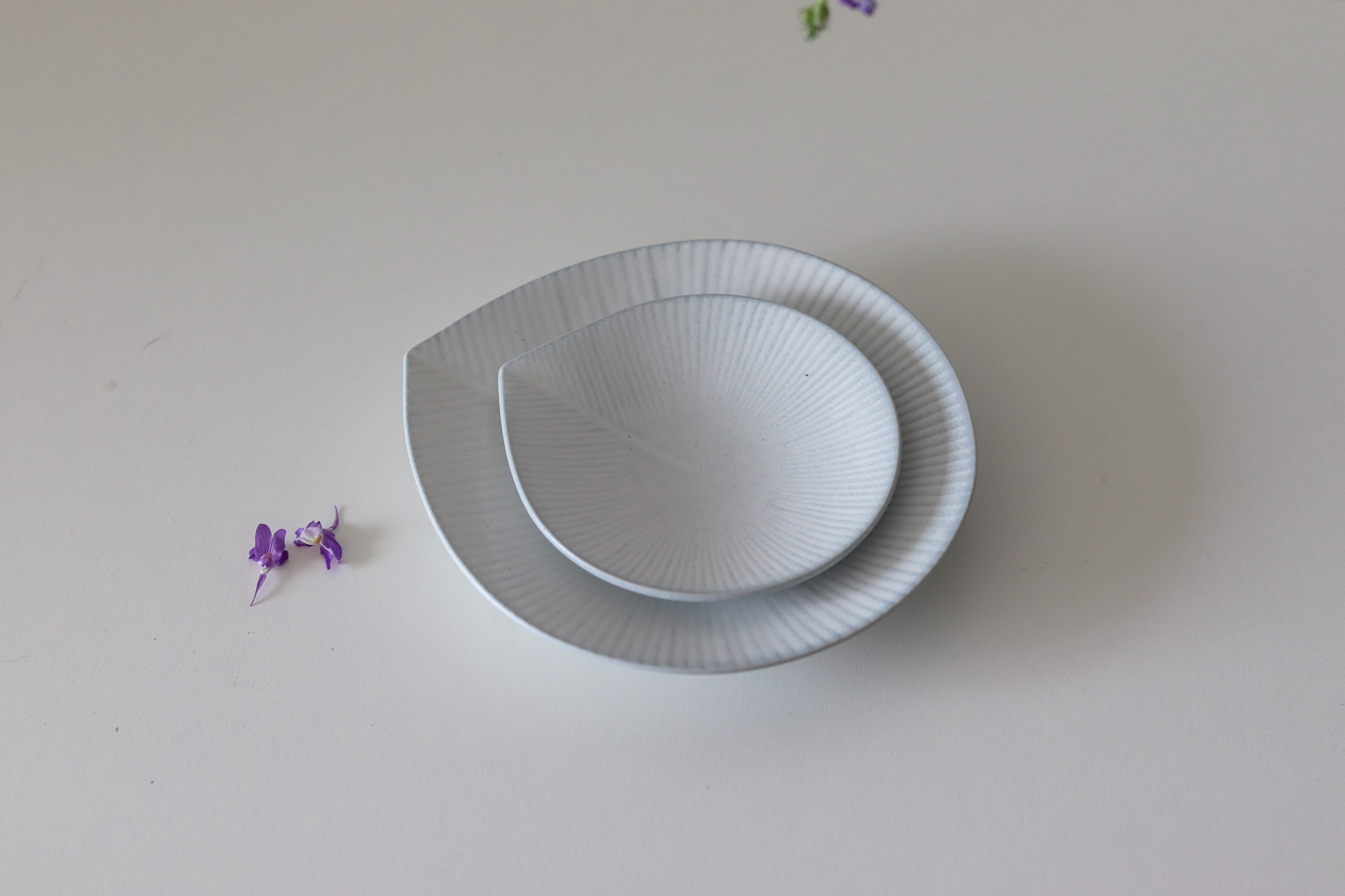 日本 美濃燒 細十草圓葉 盤