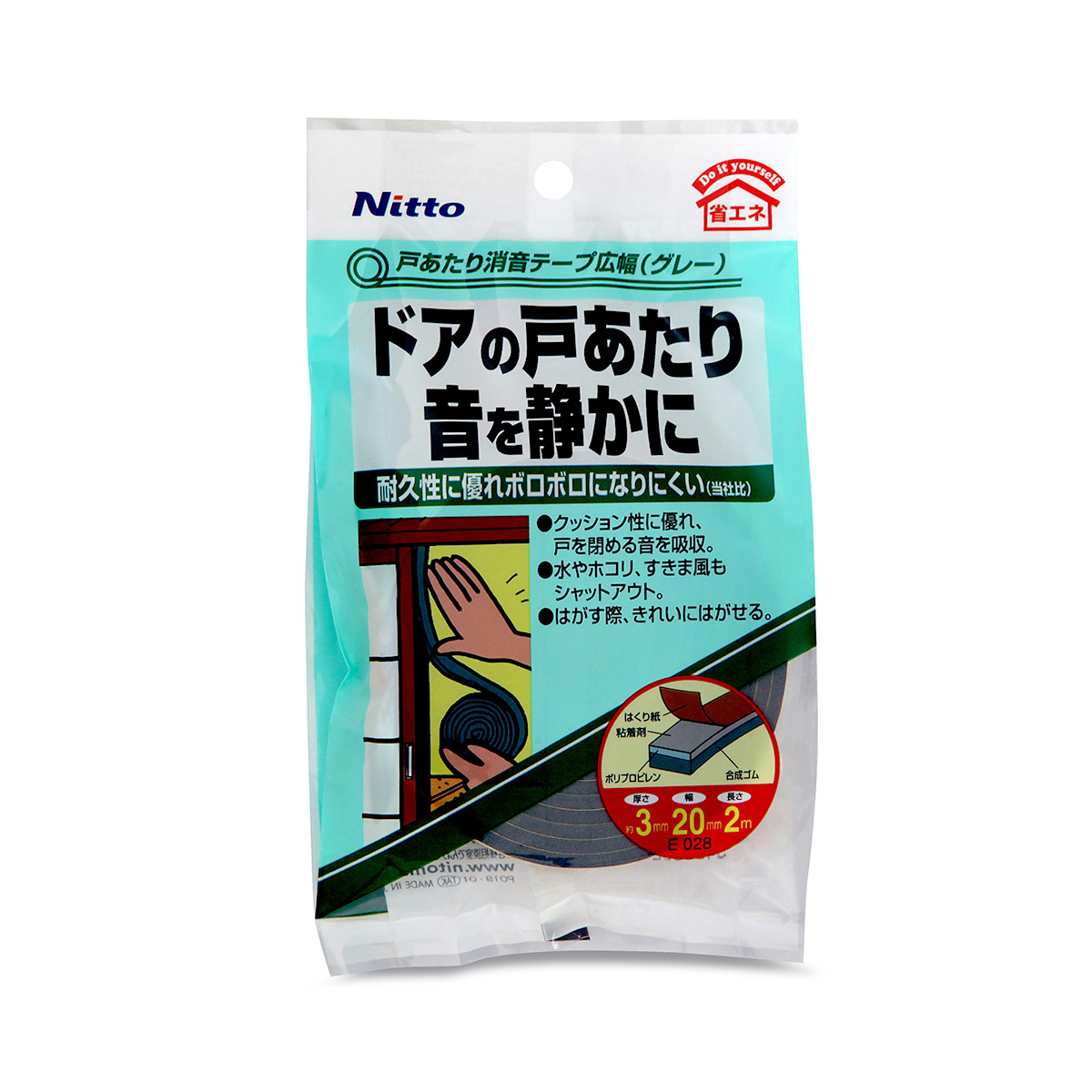 日本 Nitto 平開門隔音膠帶 -寬型（灰色）-E028