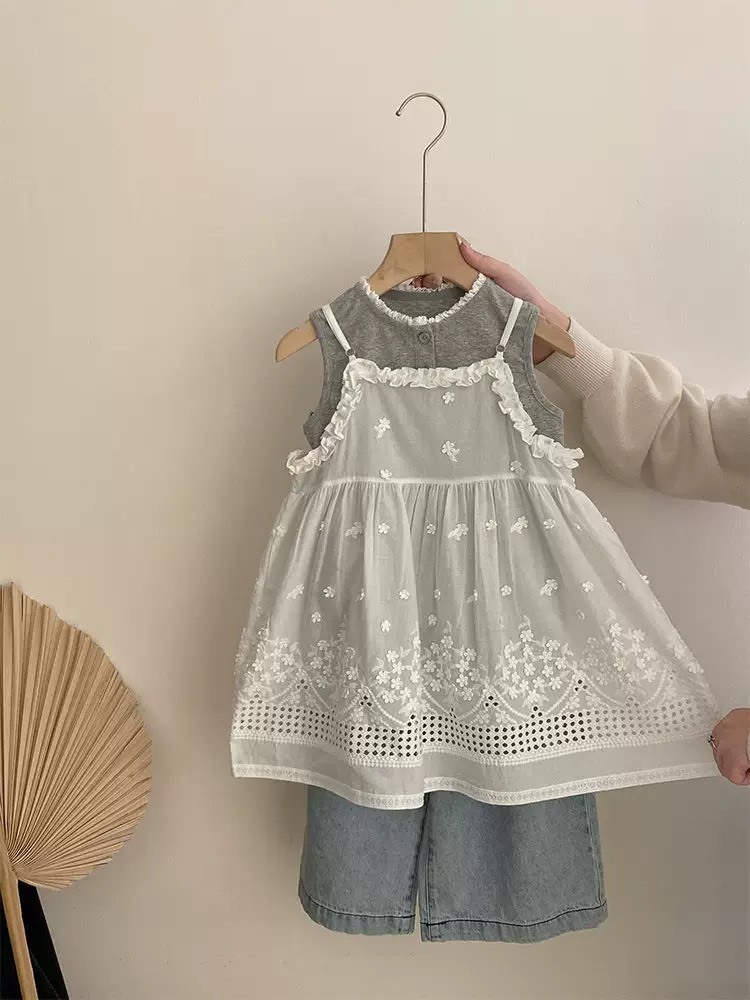 兩件式緹花背心