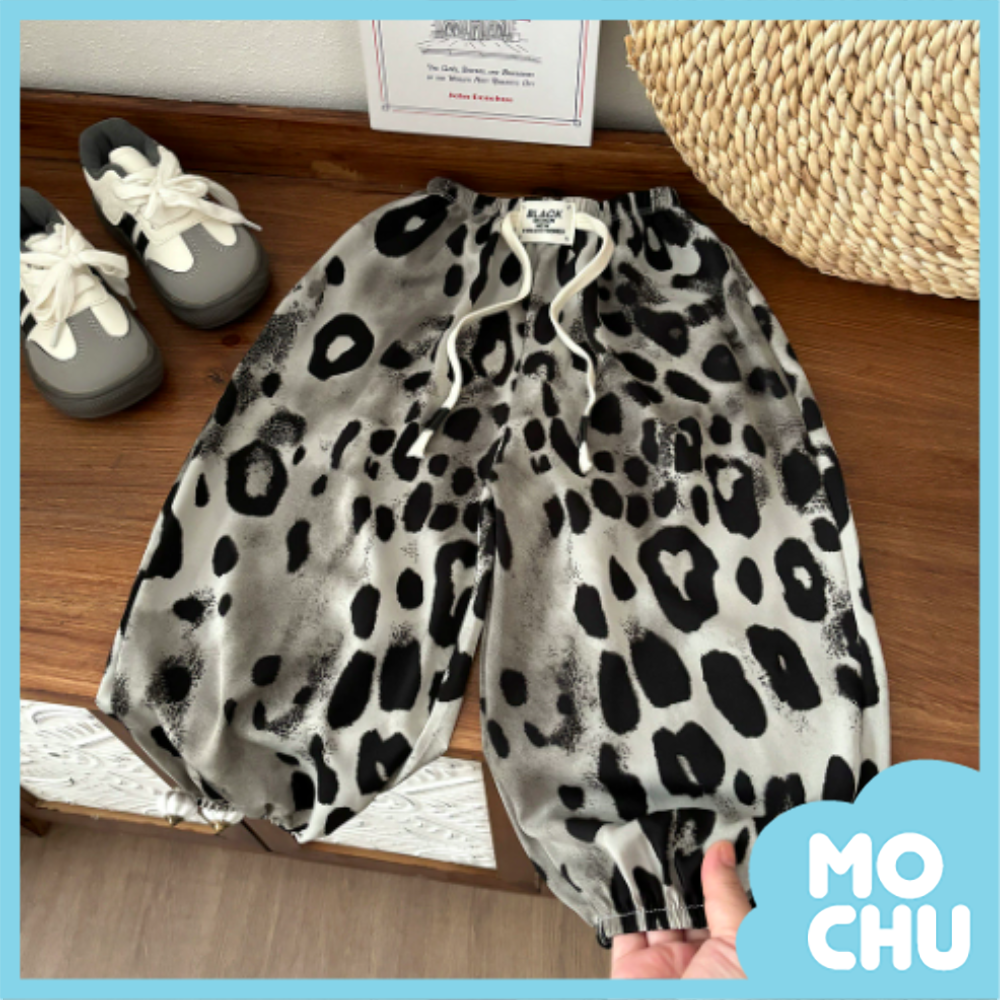 黑豹紋縮口防蚊褲