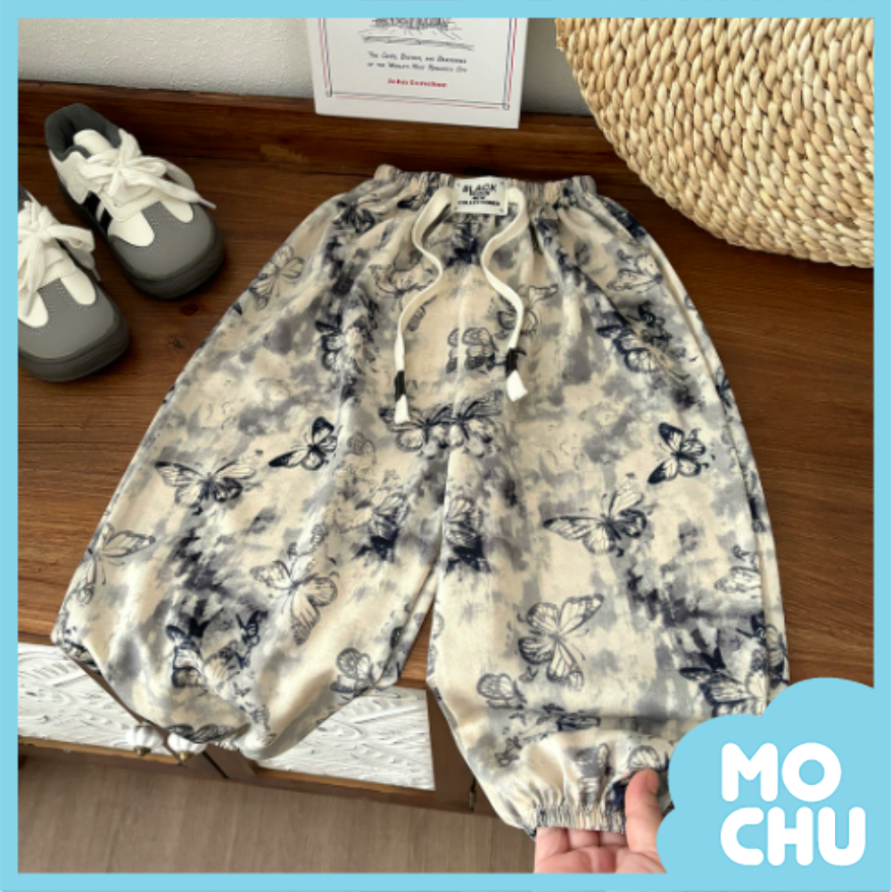 水墨蝴蝶縮口防蚊褲