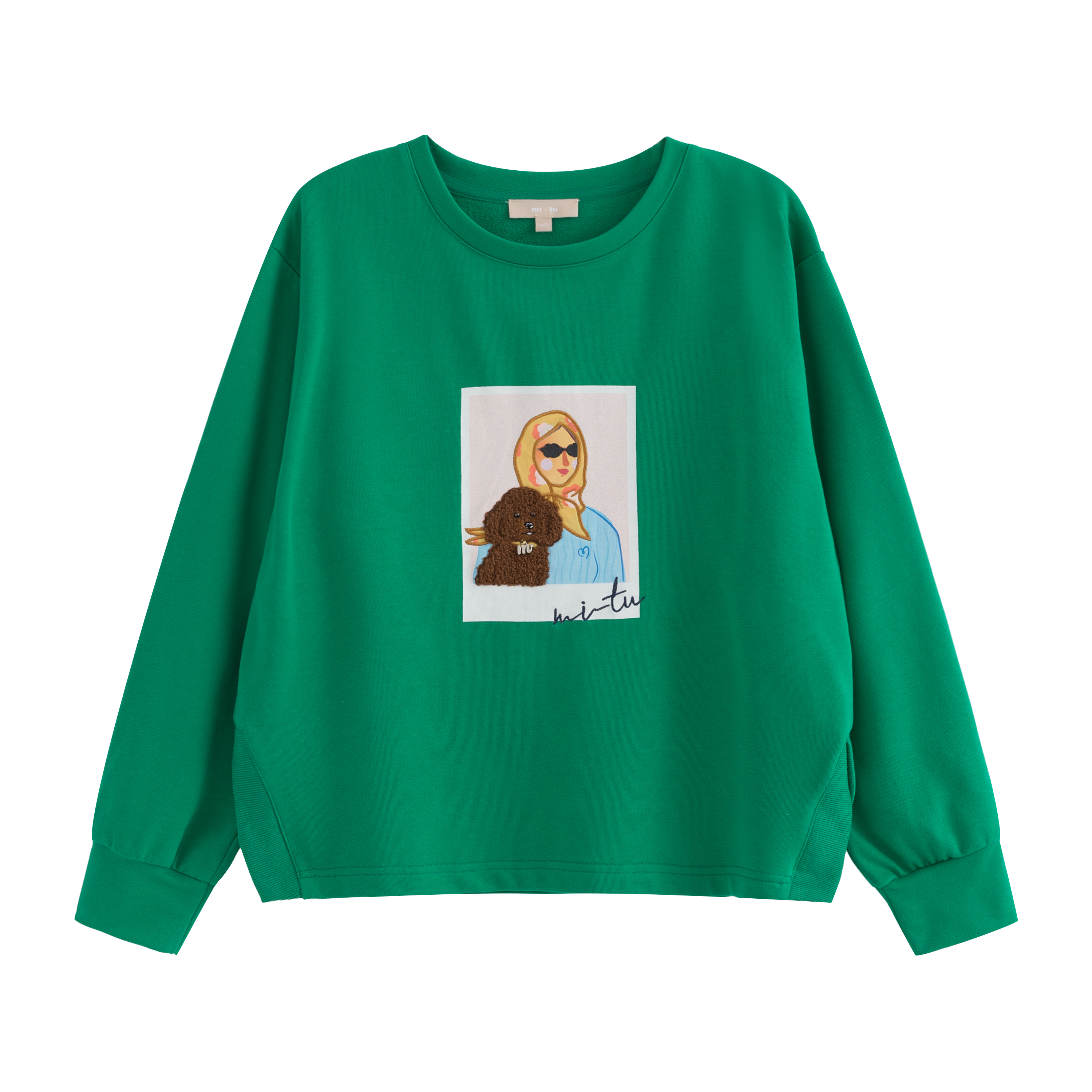 mi-tu 印花圓領上衣