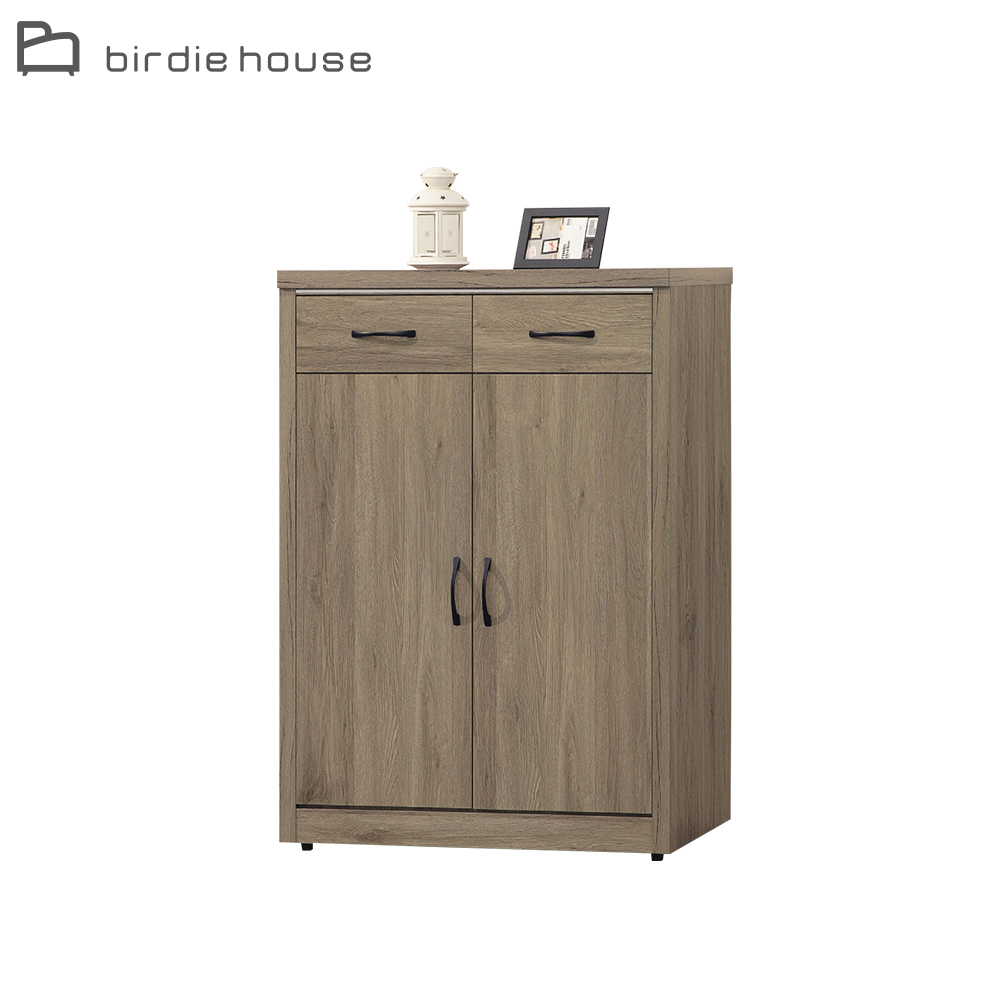 柏蒂家居-翰斯工業風2.7尺二門二抽收納鞋櫃