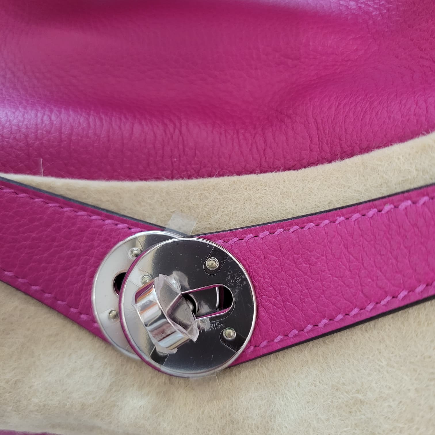 UNUSED HERMES LINDY 26 L3 ROSE POURPRE CK EVERCOLOR 紫粉紅色 銀扣