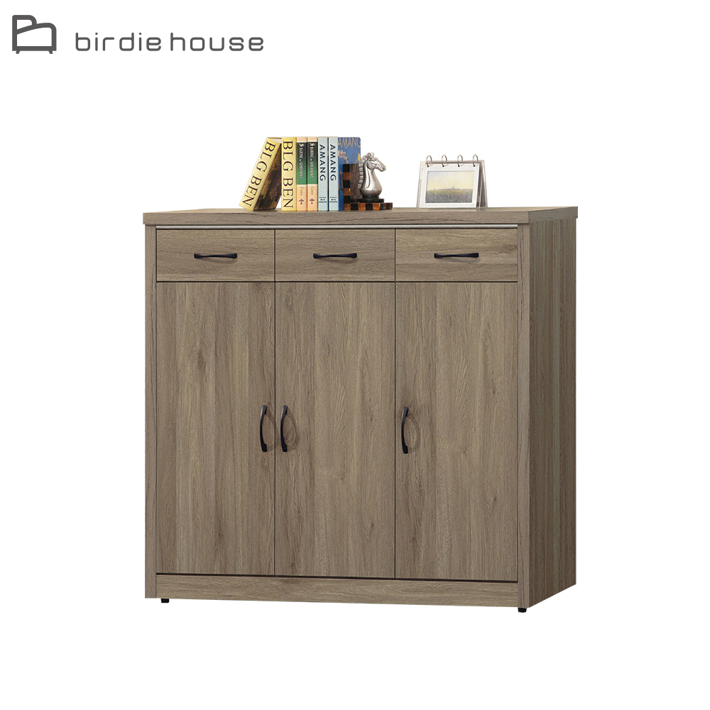 柏蒂家居-翰斯工業風3.9尺三門三抽收納鞋櫃