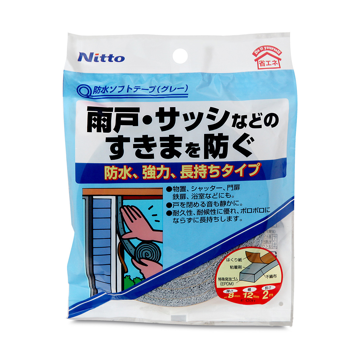 日本 Nitto 門窗氣密防水軟貼（灰色）-E031