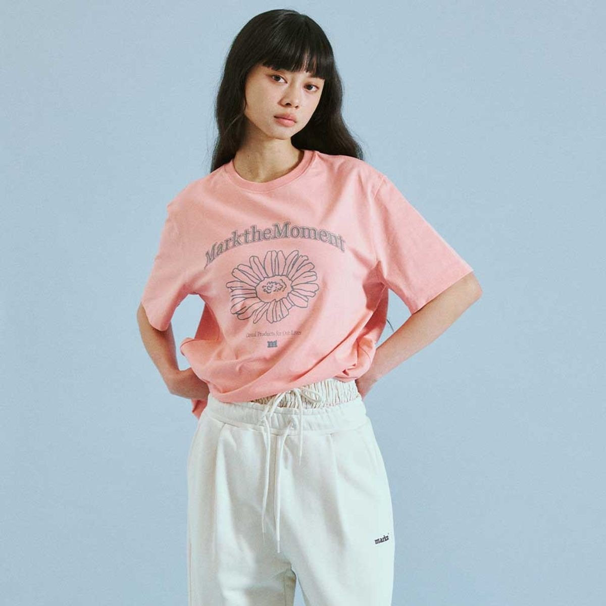 【韓國預購】AKR022508 MARKM 女裝印花寬鬆短袖上衣