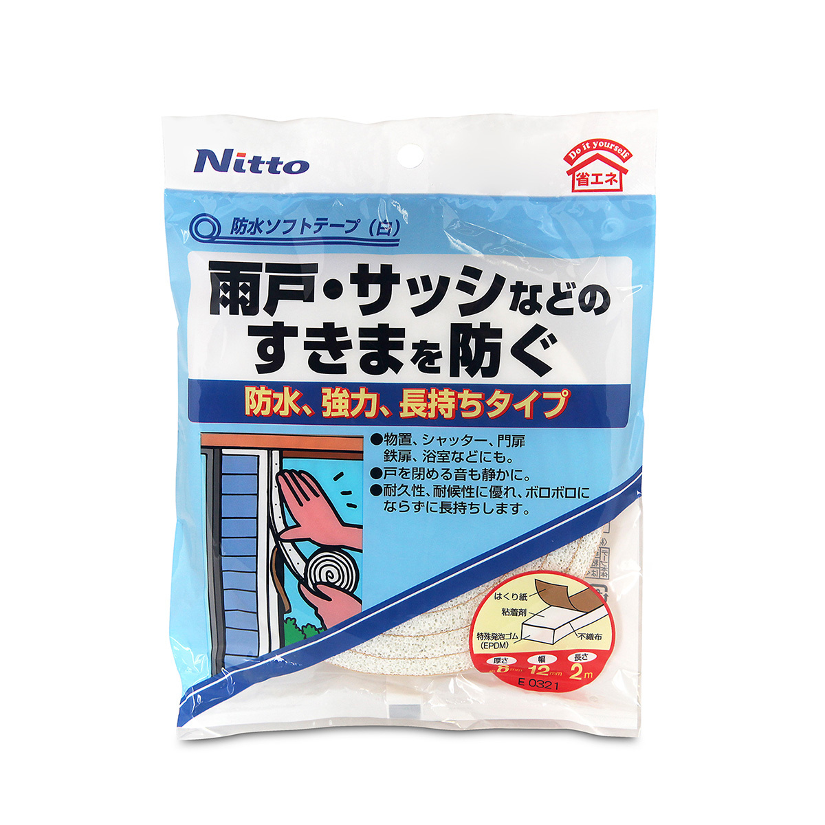 日本 Nitto 門窗氣密防水軟貼（白色）-E0321