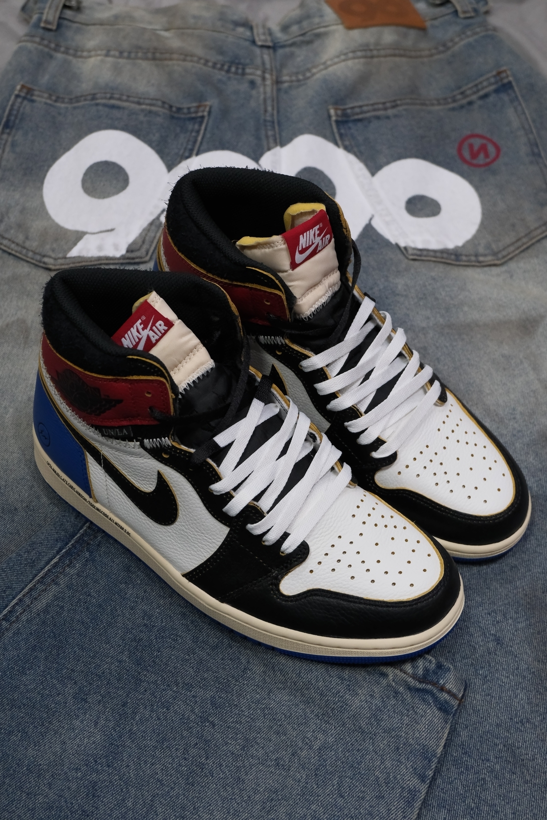 Nike Air Jordan 1 x Union x Fragment 三方聯名 Black and Varsity Red 藤原浩 閃電 IO7847-002