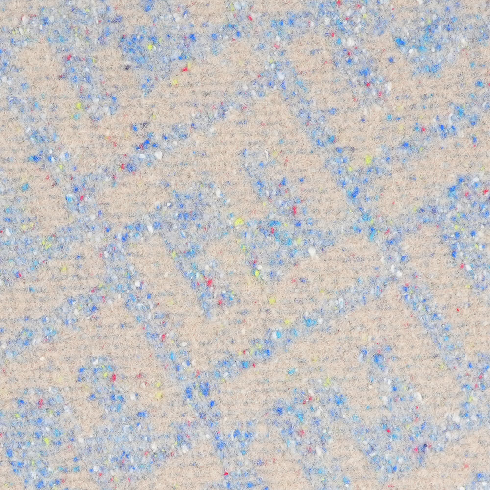 【Fendi】FF Logo 彩色點點混羊駝毛圍巾(藍色)