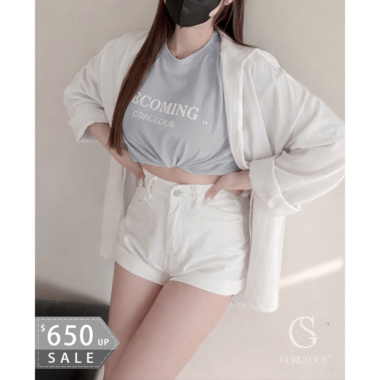 G9803 「單釦彈力「蜜臀」牛仔短褲」