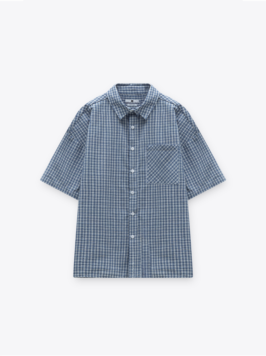 復古小格紋短袖襯衫