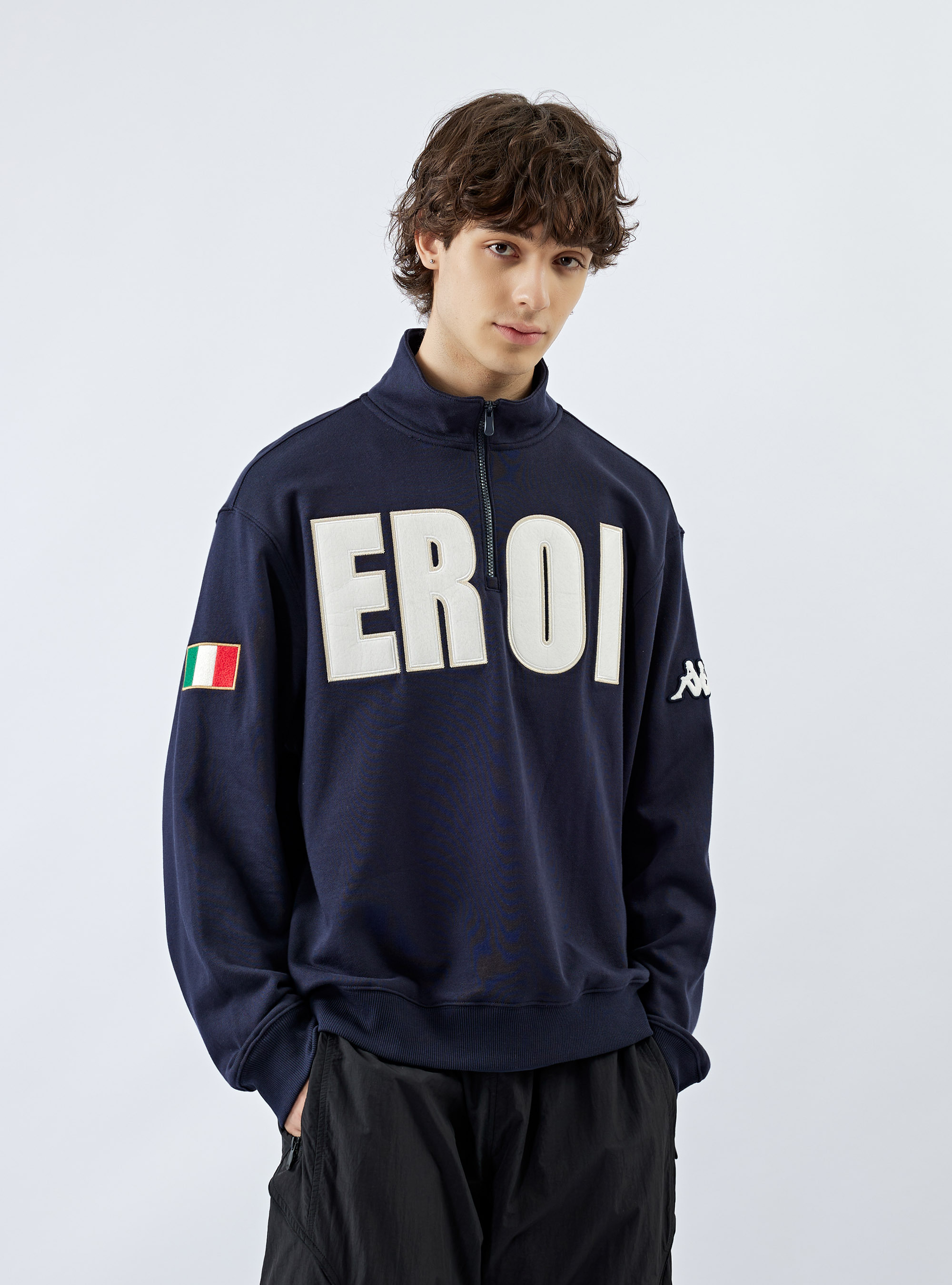 男女適穿 半開襟拉鍊休閒上衣