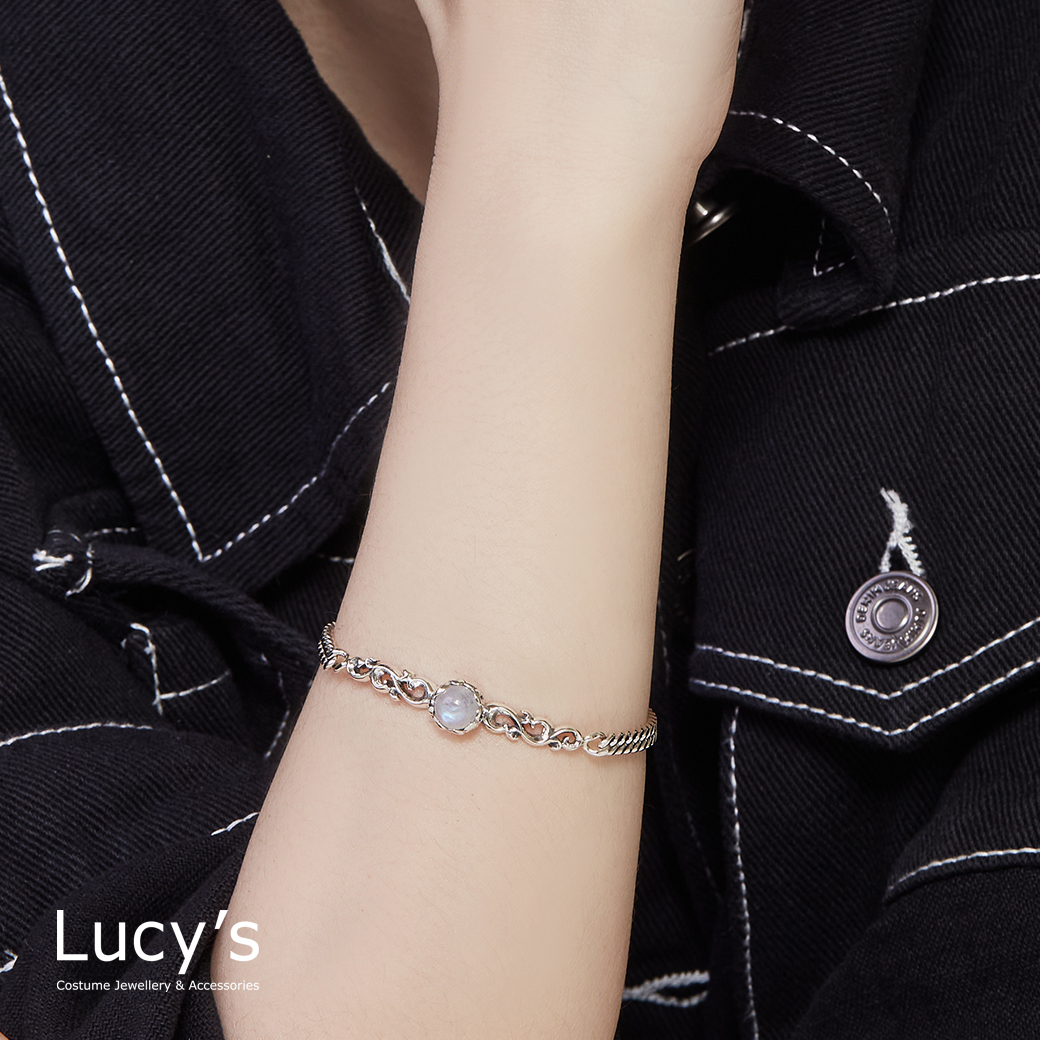 925純銀 復古之月 手鍊 (40976)