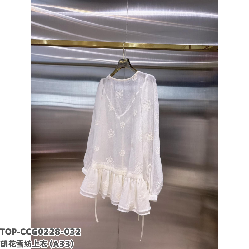 TOP-CCG0228-032 印花雪紡上衣 (A33)