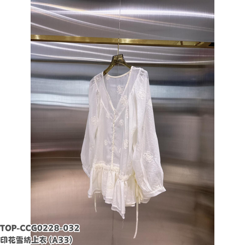 TOP-CCG0228-032 印花雪紡上衣 (A33)