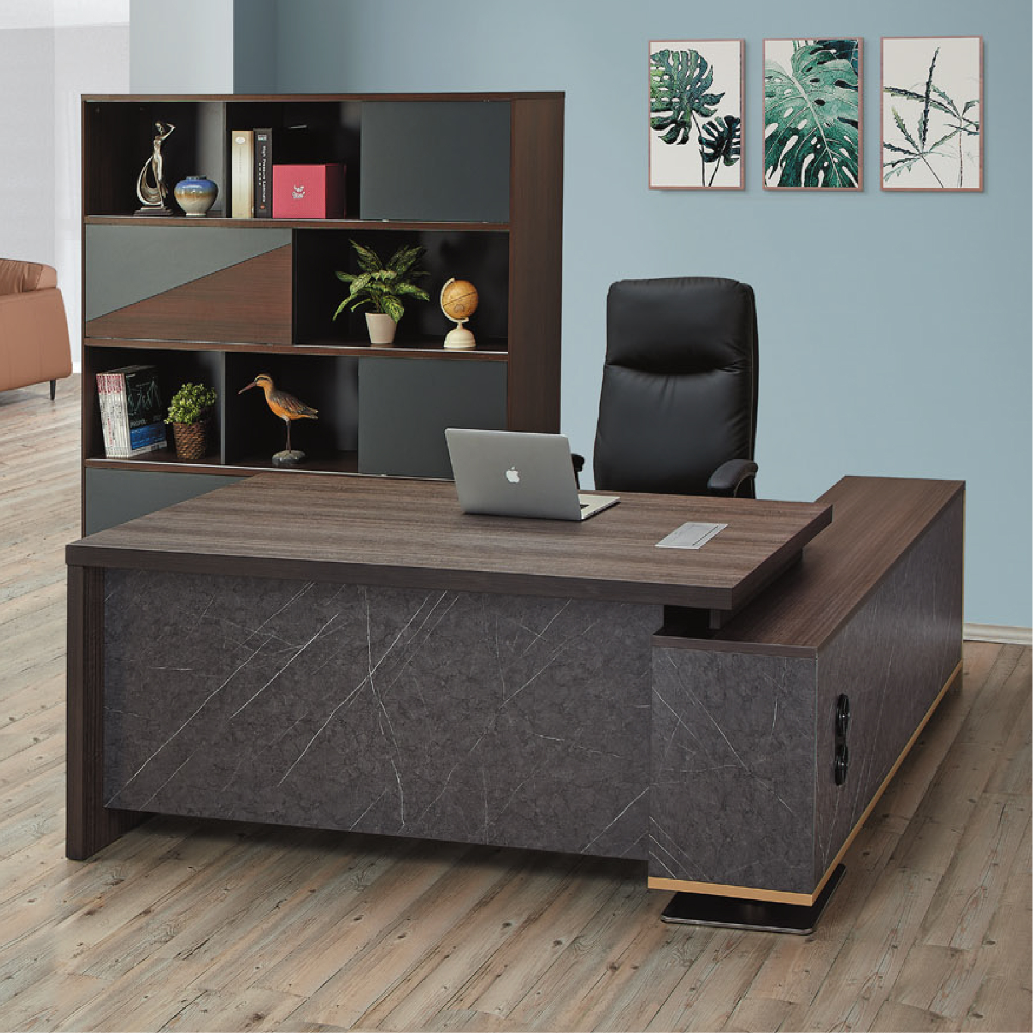 6.5尺馬波石紋主管桌