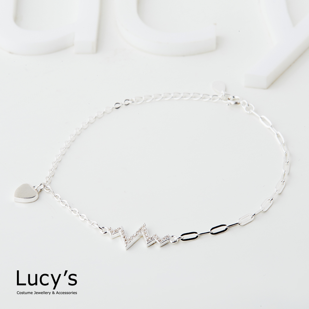 925純銀 心電圖 手鍊 (123048)