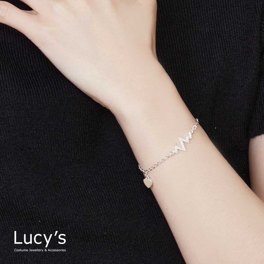 925純銀 心電圖 手鍊 (123048)