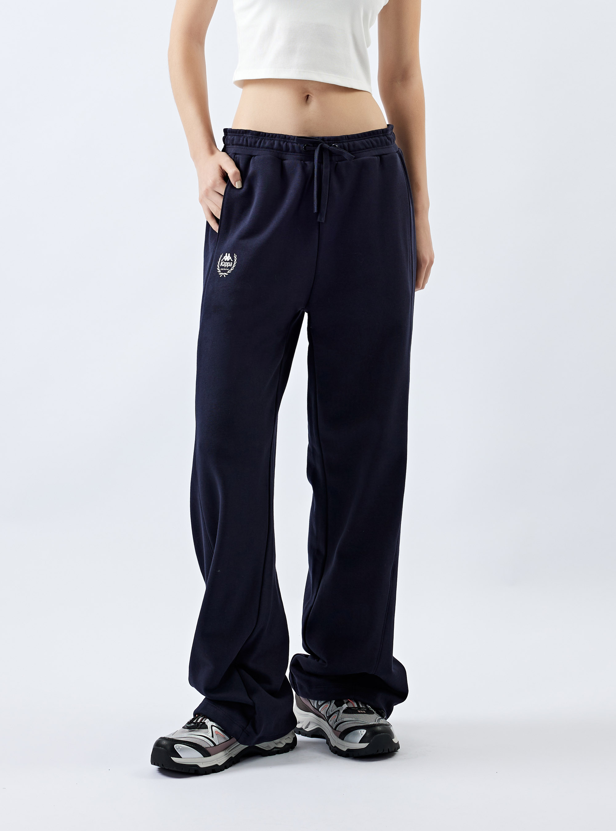 女款 基本款直筒抽繩棉長褲