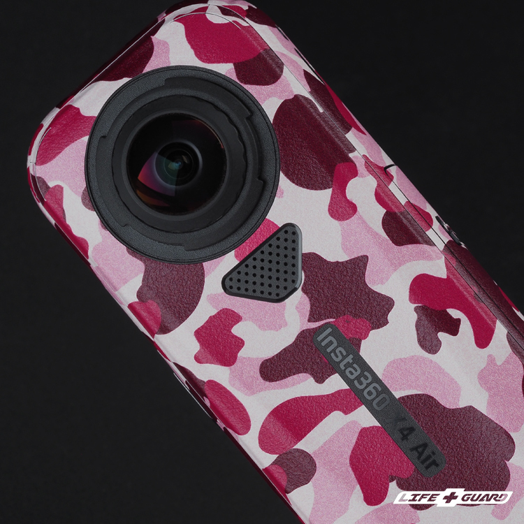 LIFE+GUARD ｜迷彩粉質感設計，Insta360 X4 Air 相機貼膜細節展示圖