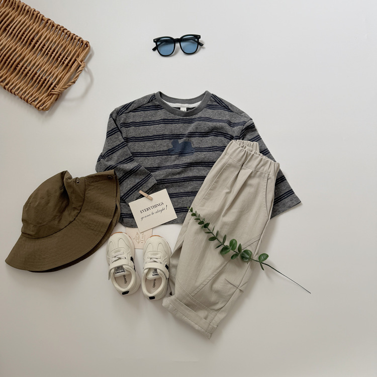 動物圖案條紋上衣