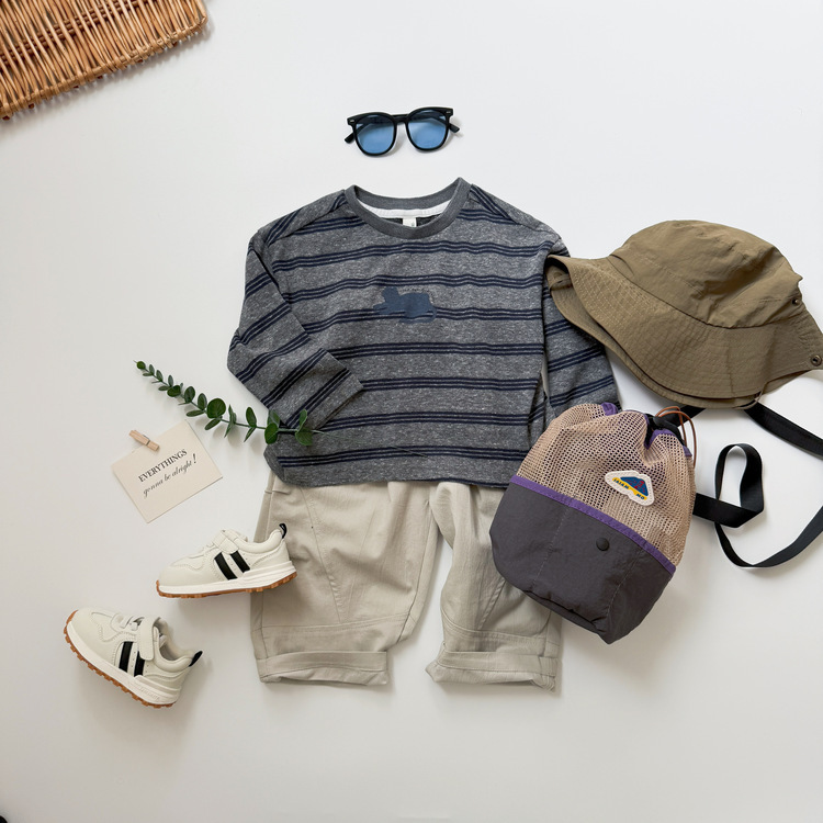 動物圖案條紋上衣