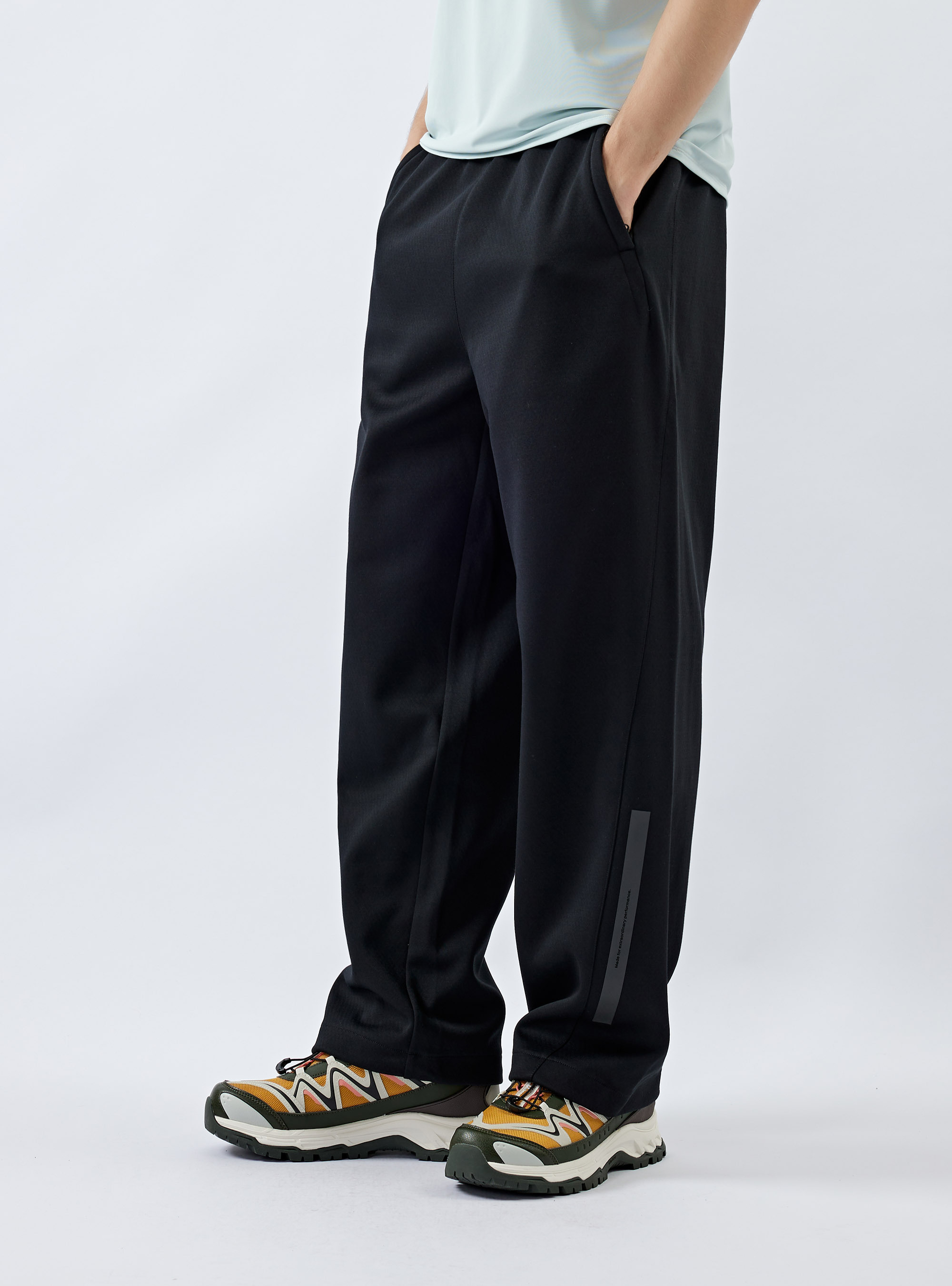 男女適穿 柔軟棉質直筒長褲