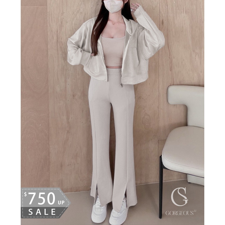 G9798 「 「萬銷」夏日糯米開衩褲」