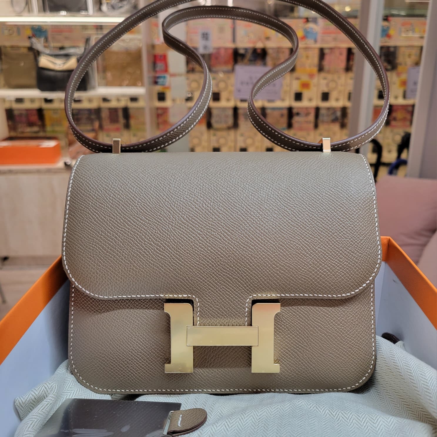 HERMES MINI CONSTANCE ETOUPE CP  大象灰 淡金扣