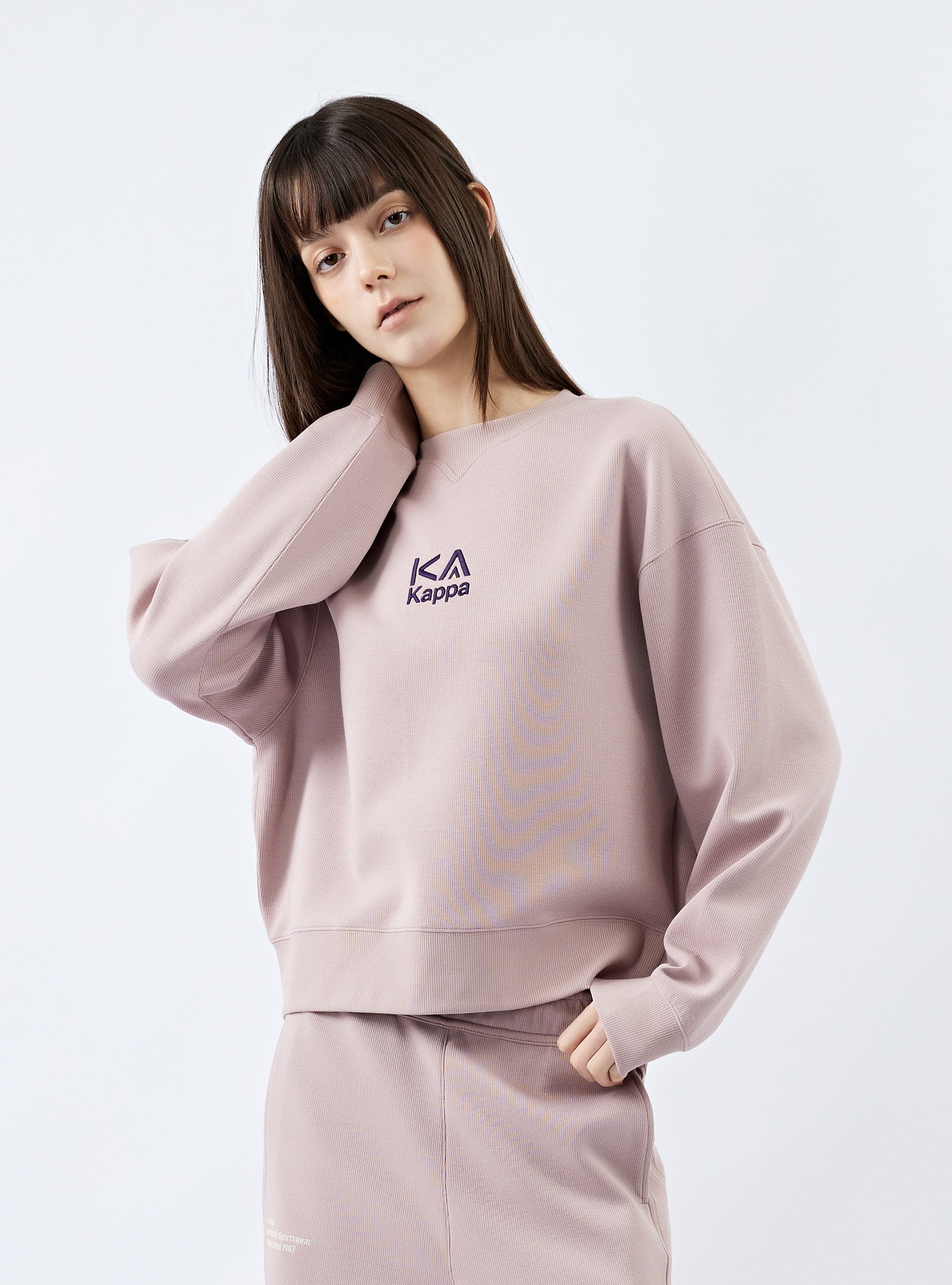 女款 內裡刷絨圓領大學T