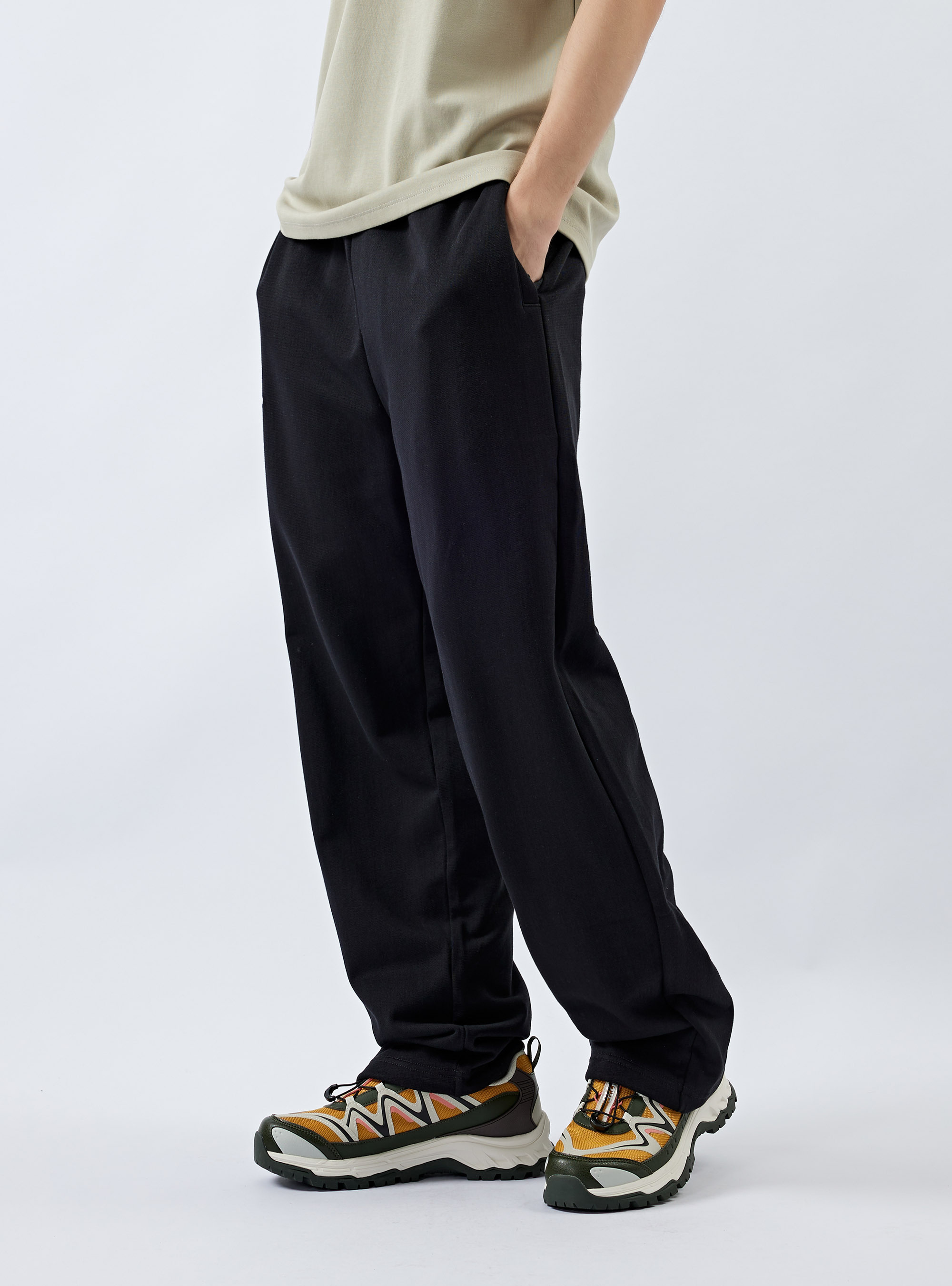 男女適穿 休閒棉質直筒長褲