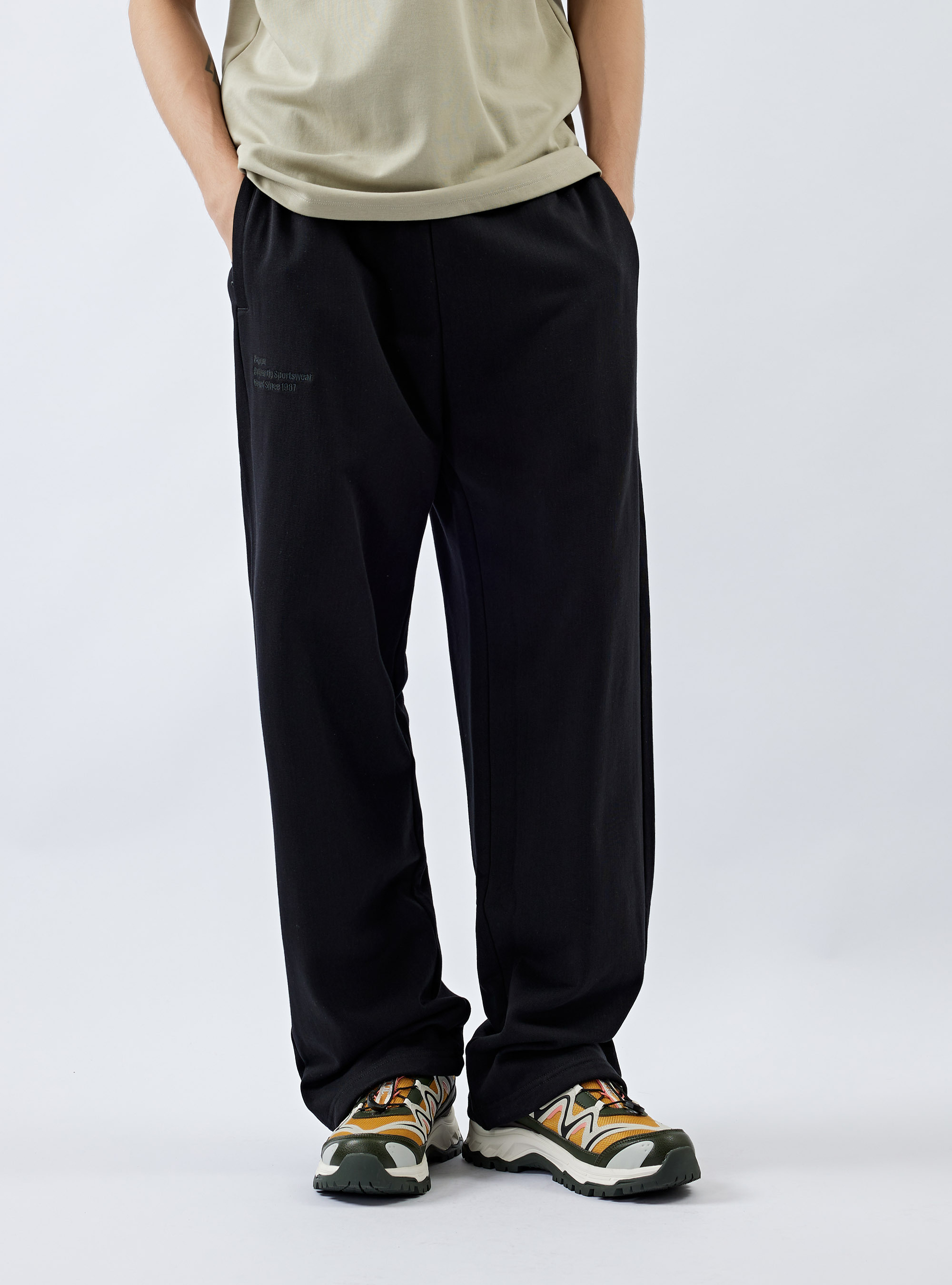 男女適穿 休閒棉質直筒長褲