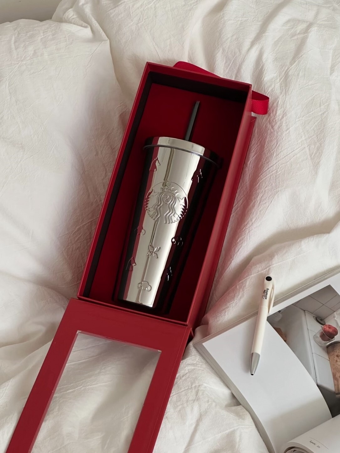 星巴克 新款 馬年限定 鏡面浮雕 保溫杯